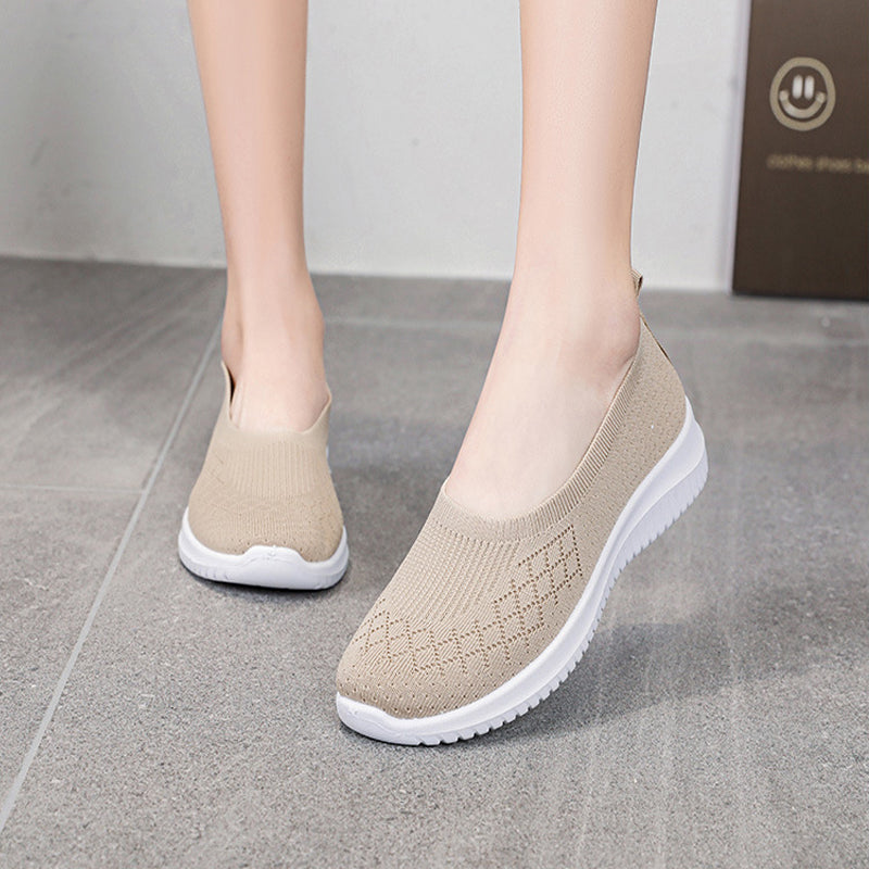 Slip-on flat casual breathable women's shoes-ABOXUN