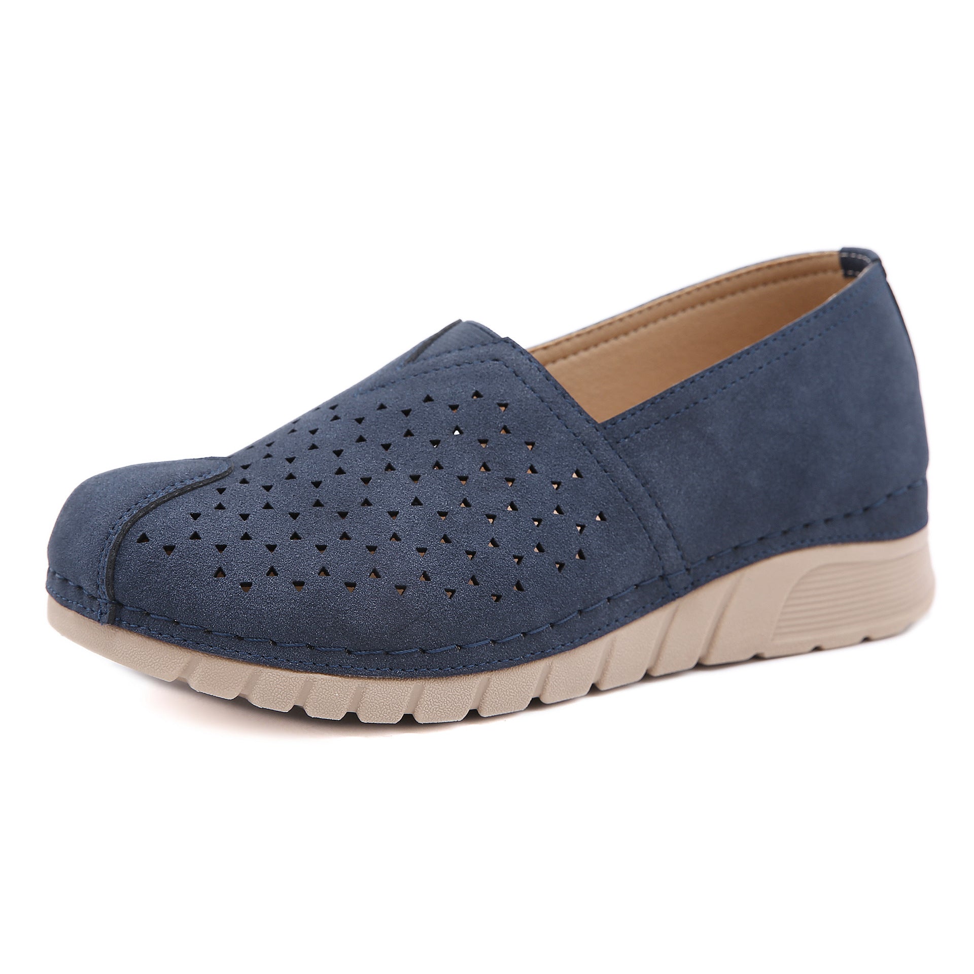 Lightweight Cutout Round Toe Comfortable Platform Walking Shoes-ABOXUN