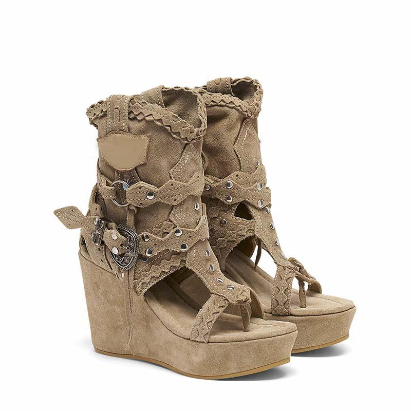 Women's Holiday Handmade Wedge Sandals-ABOXUN