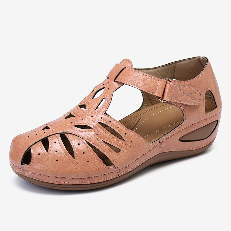 Sursell Women's Sandals Hollow Bow Comfortable Platform Sandals-ABOXUN