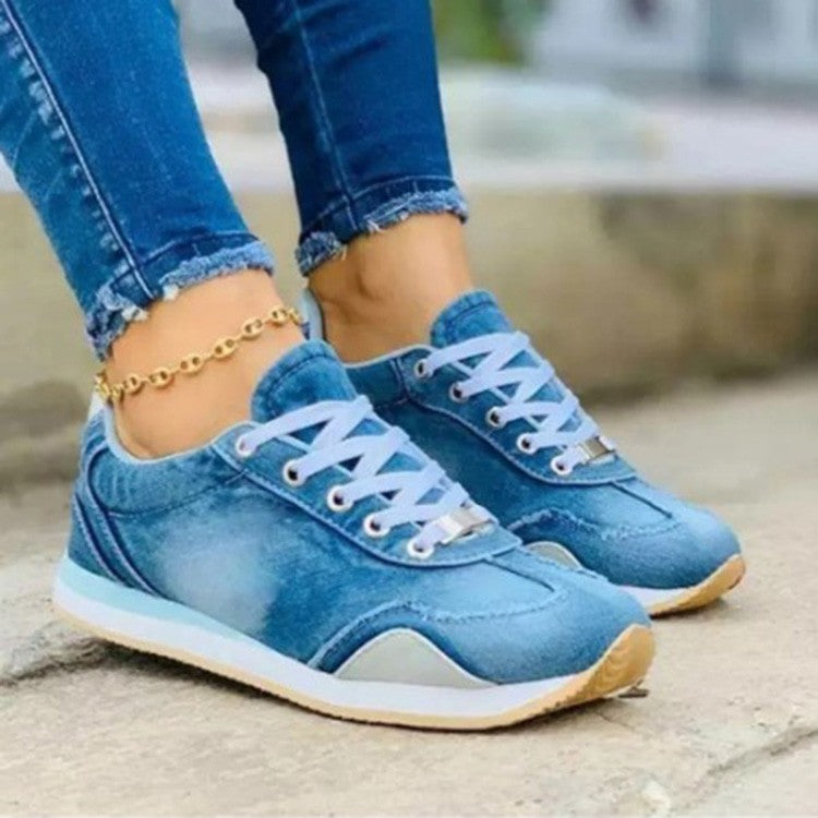 2022 new casual plus size sports denim round toe women's shoes-ABOXUN