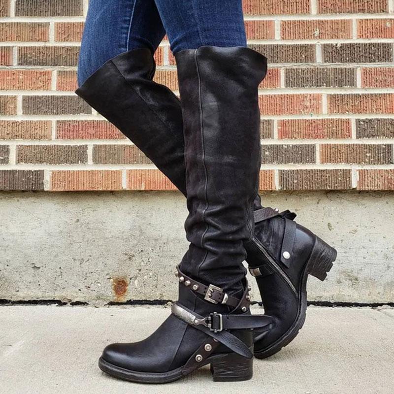 Grishay Women Winter Suede Low Heel Daily Boots-ABOXUN