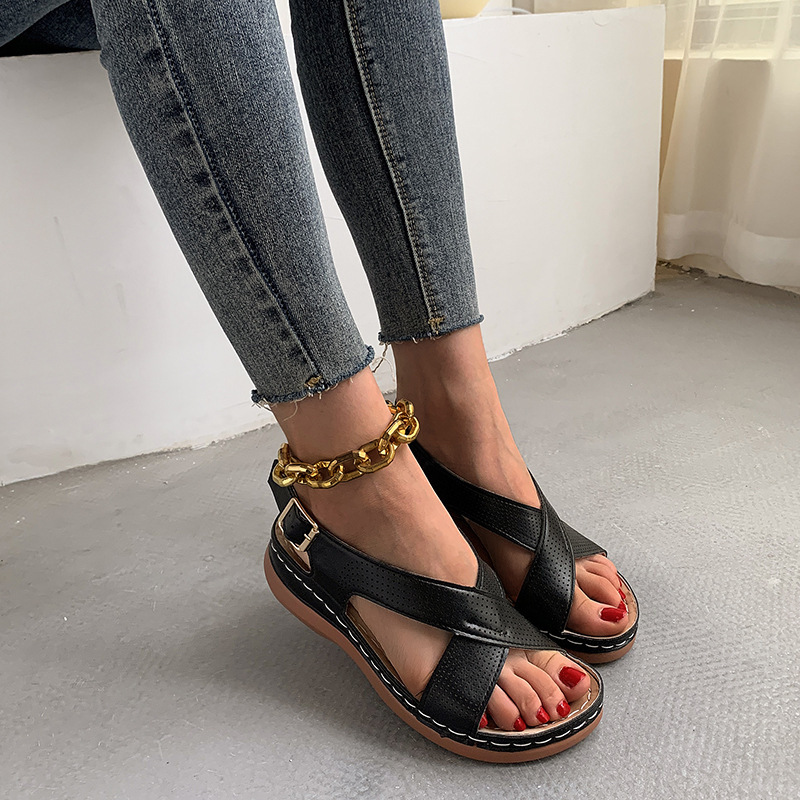 Solid Color Casual Women's Sandals-ABOXUN
