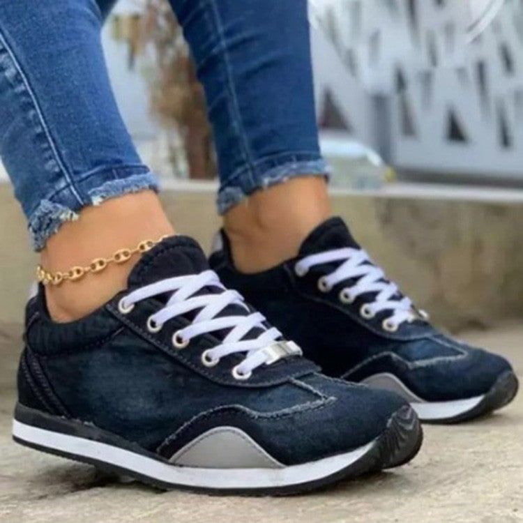 2022 new casual plus size sports denim round toe women's shoes-ABOXUN