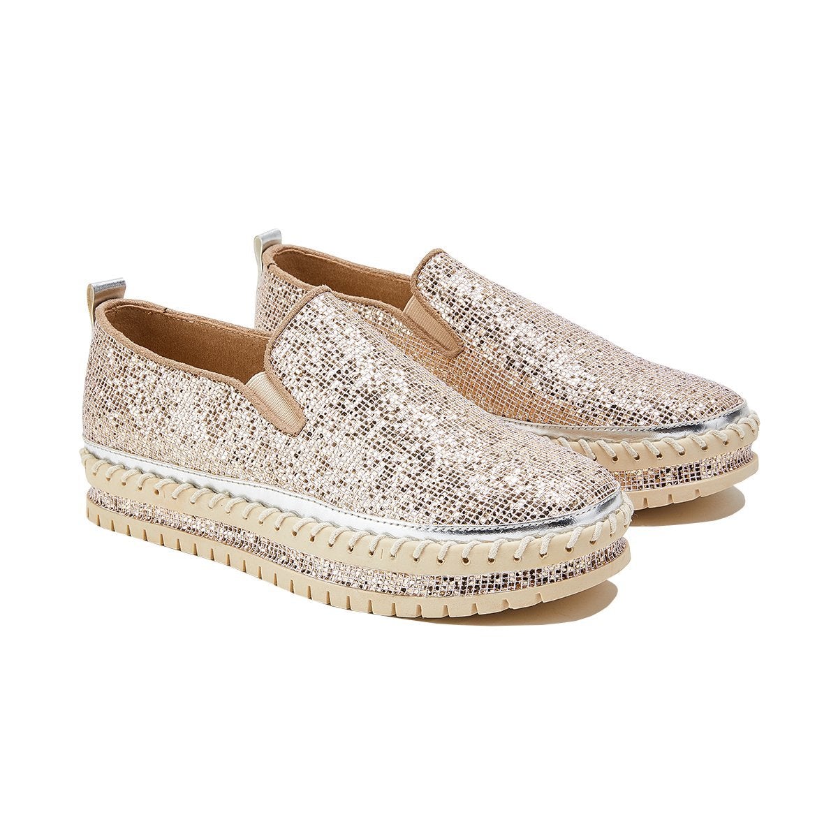 Women's Rhinestone Flatform Sneakers-ABOXUN