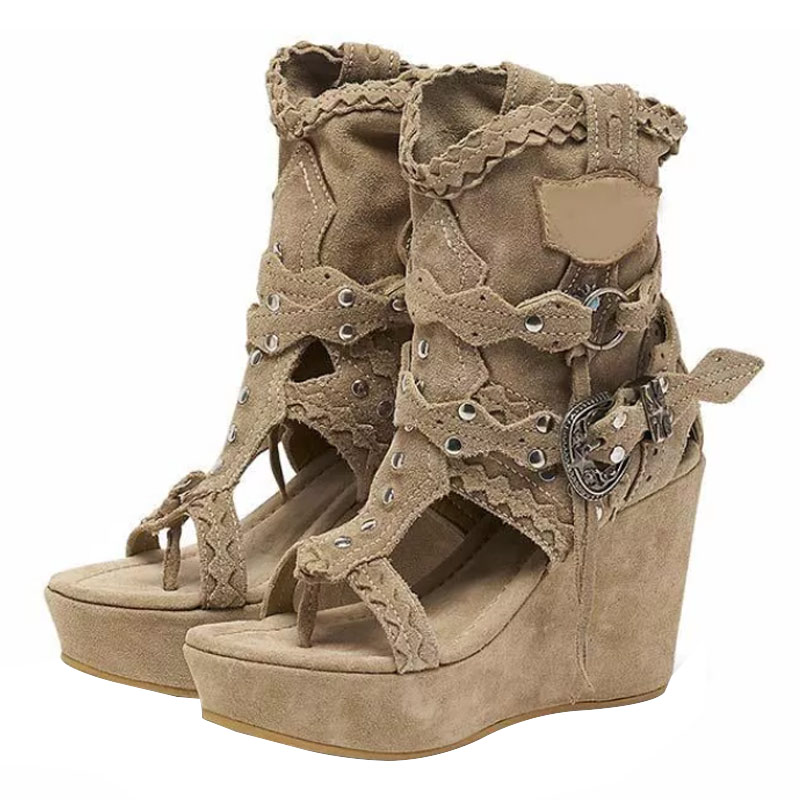 Women's Holiday Handmade Wedge Sandals-ABOXUN