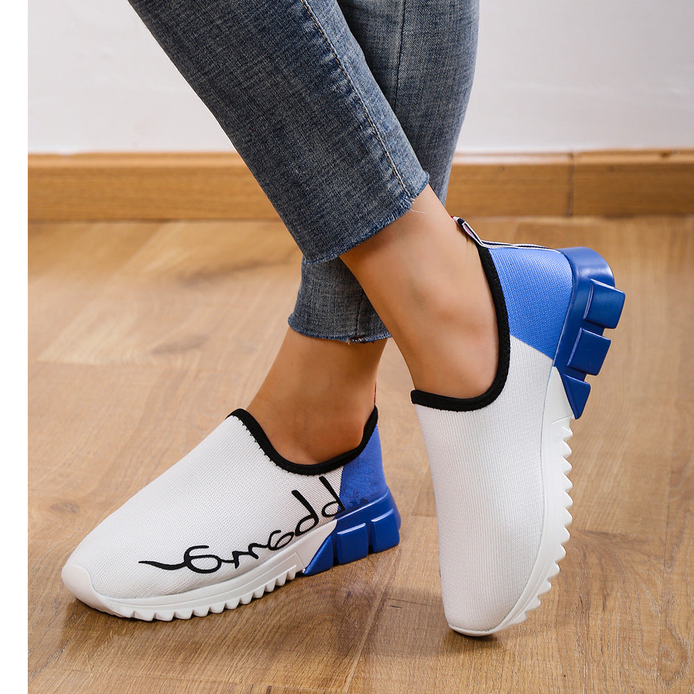 2022 New Solid Color Breathable Mesh Casual Ladies Sneakers-ABOXUN