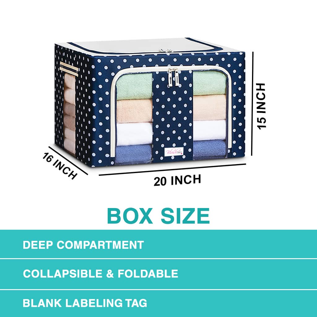 Sxtiyou® Oxford Fabric Collapsible Storage Boxes for Clothes/Quilts/Linen with Metal Supports-ABOXUN