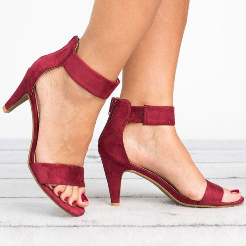 Women Open Toe With 5CM High Heels Sandals Plus Size Thin Heel Shoes-ABOXUN