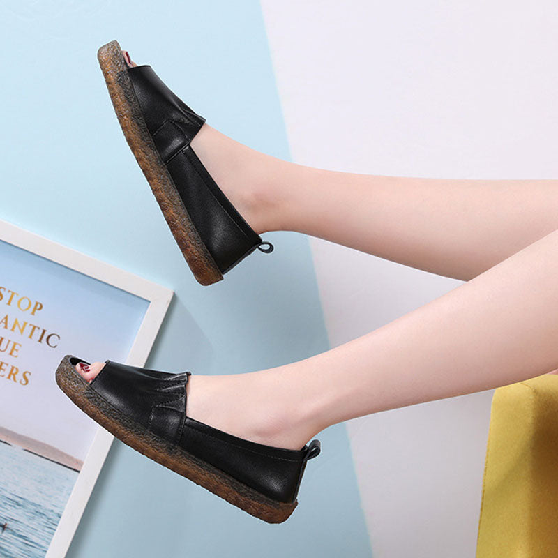 Ladies Summer Fish Mouth Soft Sole Slippers-ABOXUN