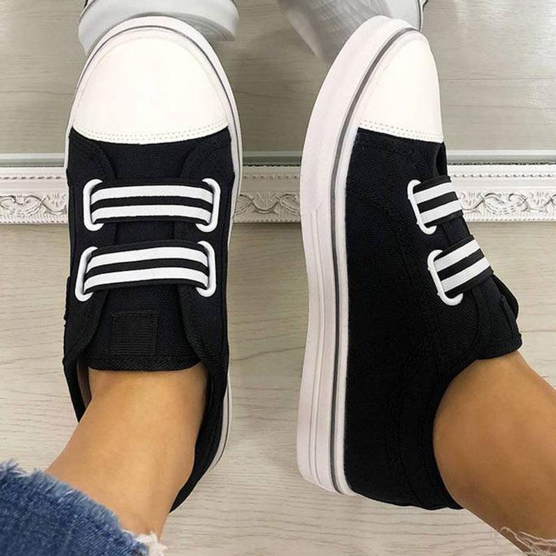 Women's Canvas Casual Flat Heel Sneakers-ABOXUN