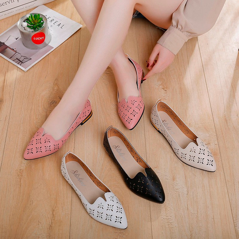 Casual Point Toe Loafers Shallow Flat shoes-ABOXUN