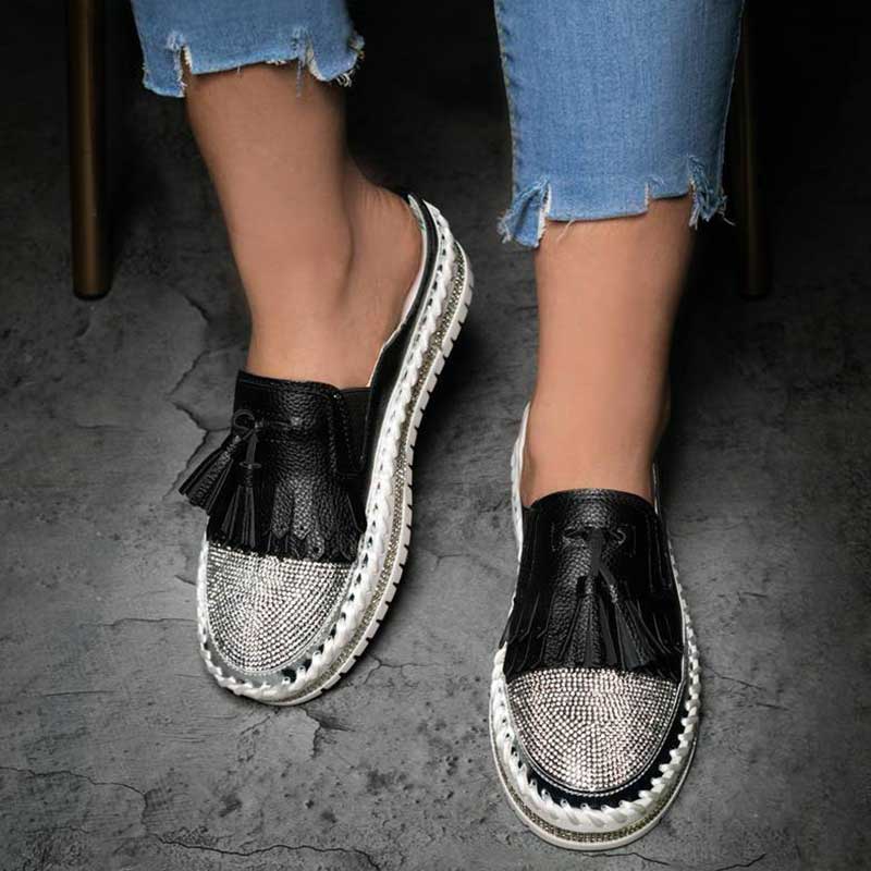 Women's Fashion Shiny Rhinestone Tassel Sandals-ABOXUN