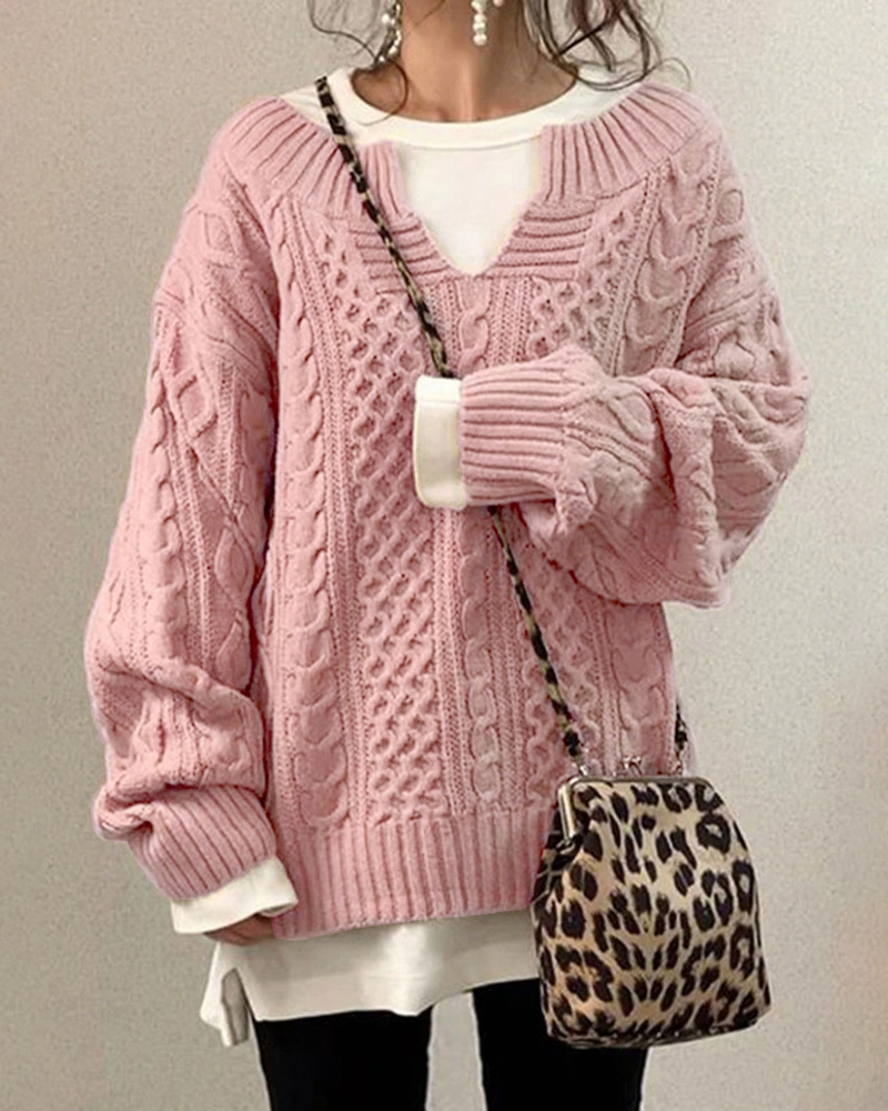 Casual Knit Sweater-ABOXUN
