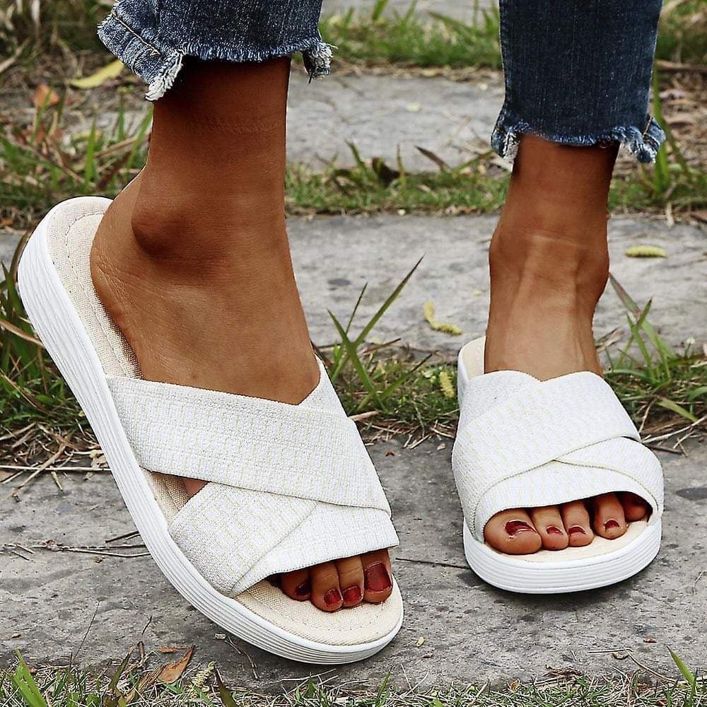 Women Stretch Cross Slide Sandals-ABOXUN