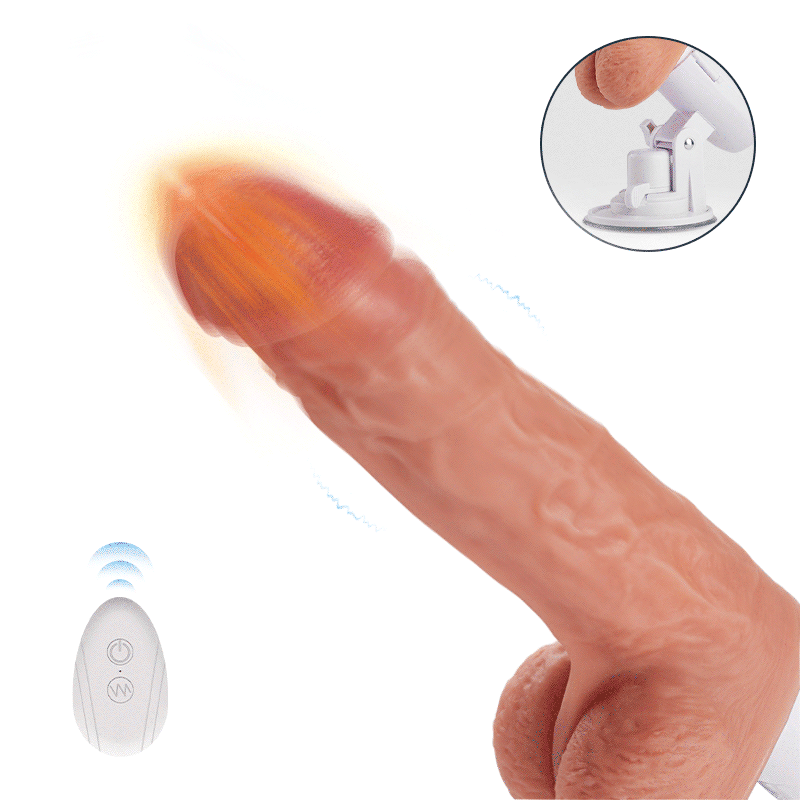 【VROČE】STRETCH LOVER DILDO 8 TELESKOPSKO VRTENJE, VIBRACIJE IN OGREVANJE