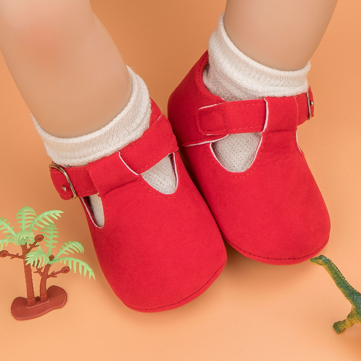 Faux Deerskin Rubber Soles Soft Baby Girls Shoes Wholesale-JZ Baby