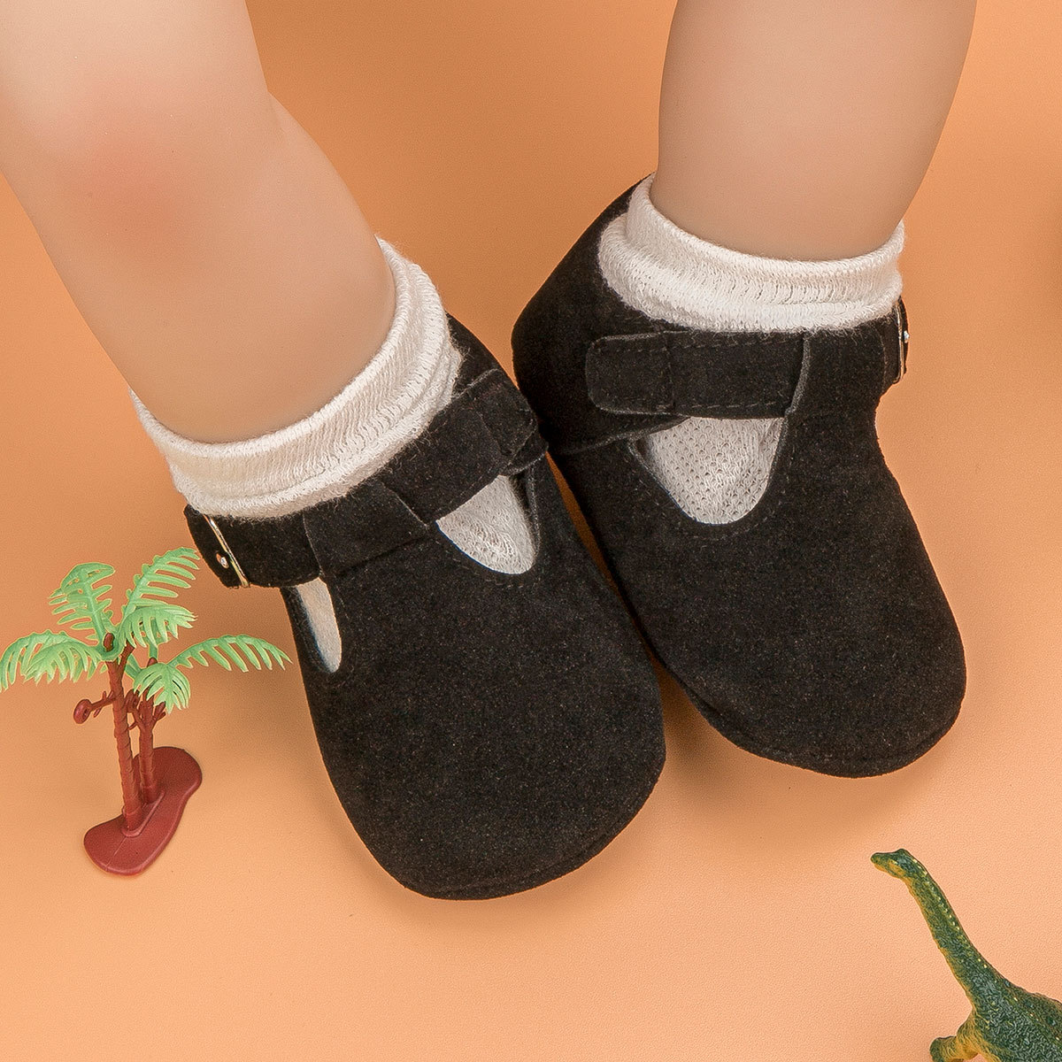 Faux Deerskin Rubber Soles Soft Baby Girls Shoes Wholesale-JZ Baby