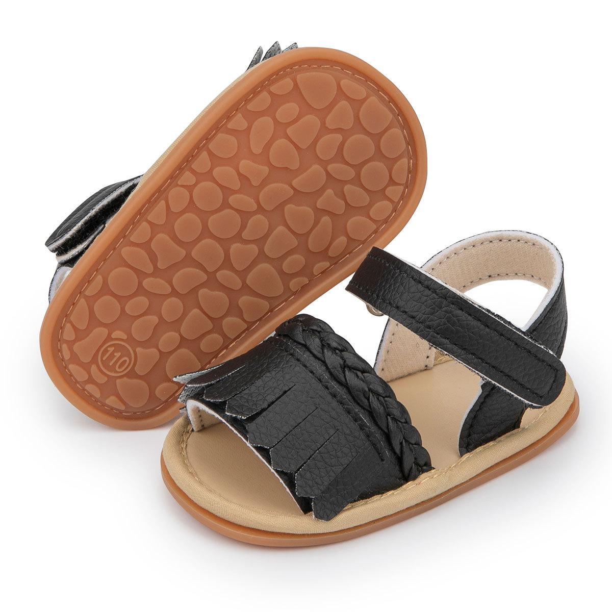 OEM | Unisex PU Leather Rubber Soft Sole Baby Sandals-JZ Baby