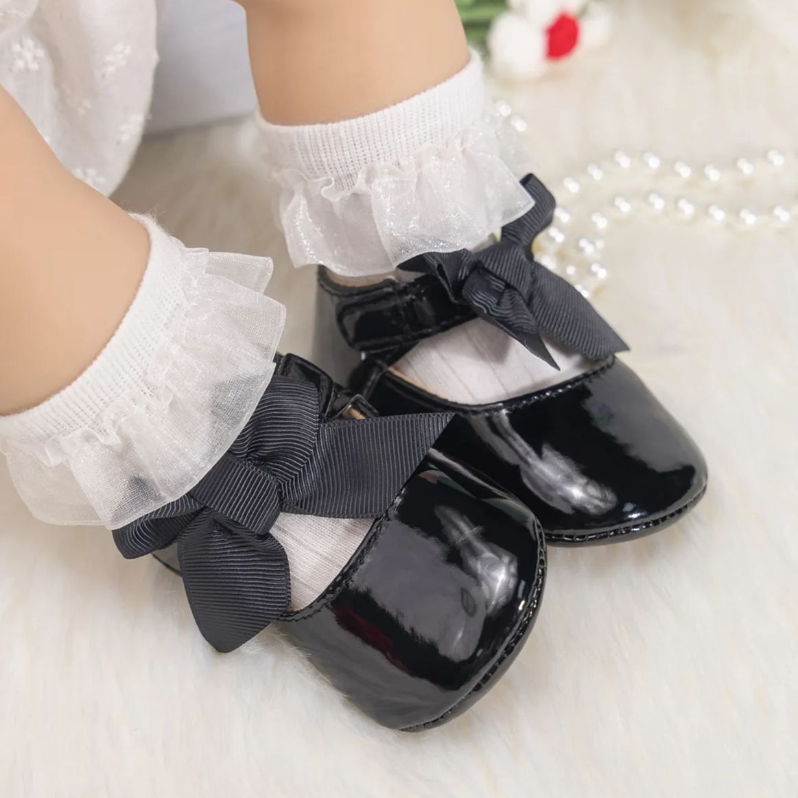 Bow-knot Breathable Organic Baby Dress Shoes Wholesale-JZ Baby