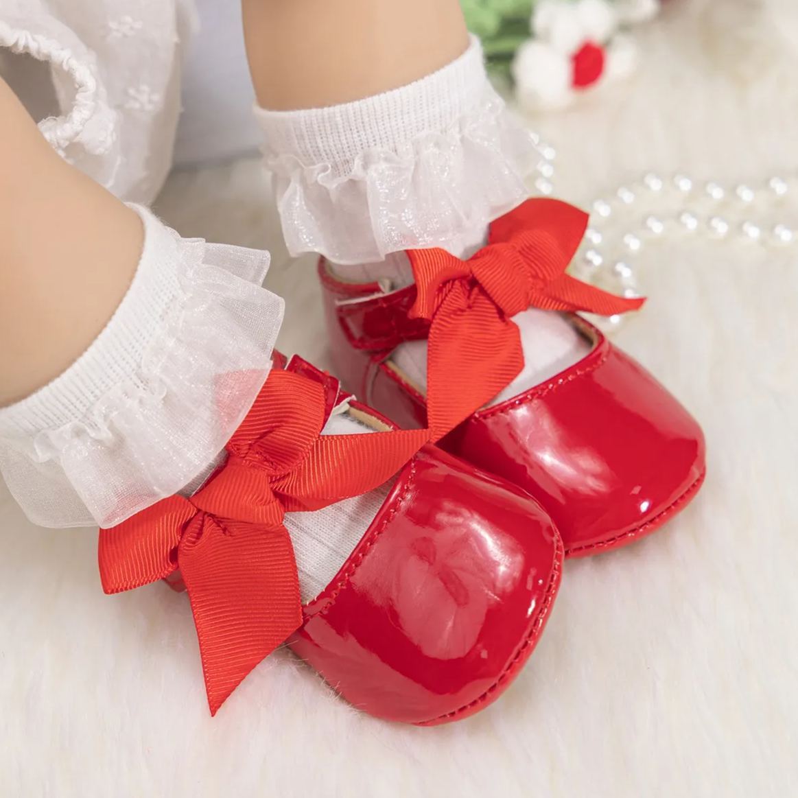 Bow-knot Breathable Organic Baby Dress Shoes Wholesale-JZ Baby