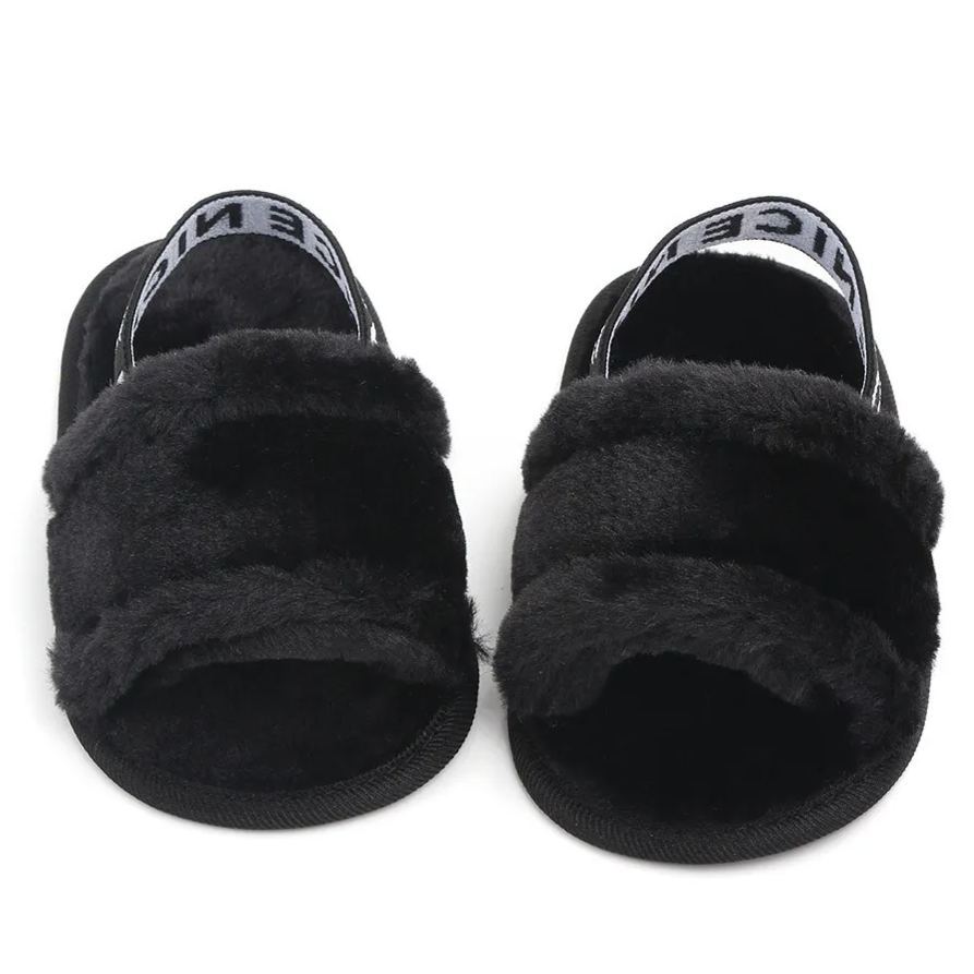 Flock Fur Soft Slip-on Flat Sandals Baby Girl Slippers Wholesale-JZ Baby