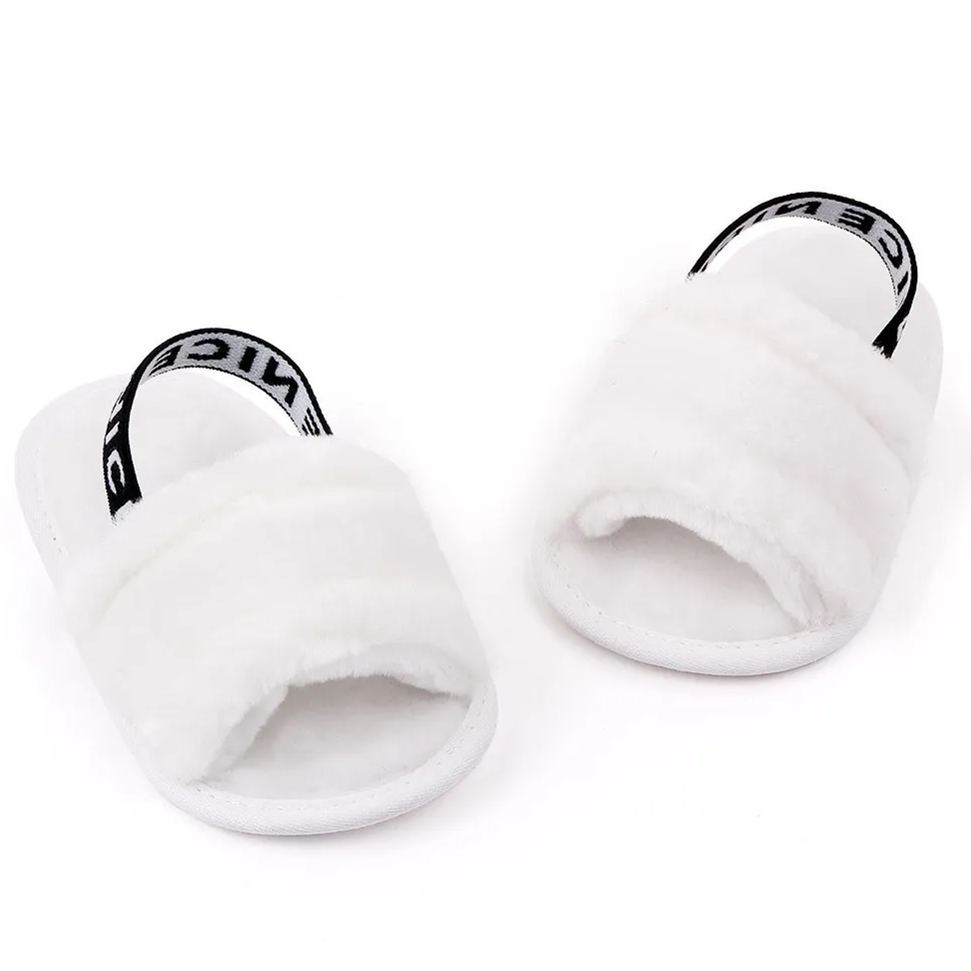 Flock Fur Soft Slip-on Flat Sandals Baby Girl Slippers Wholesale-JZ Baby
