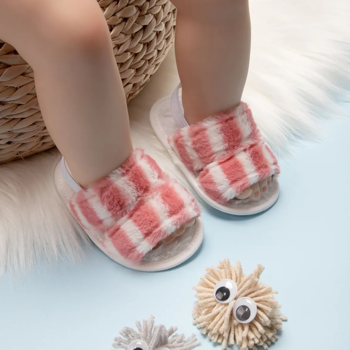 Summer Toddler Fur Stretchy Rear Strap Unisex Baby Sandals Wholesale-JZ Baby