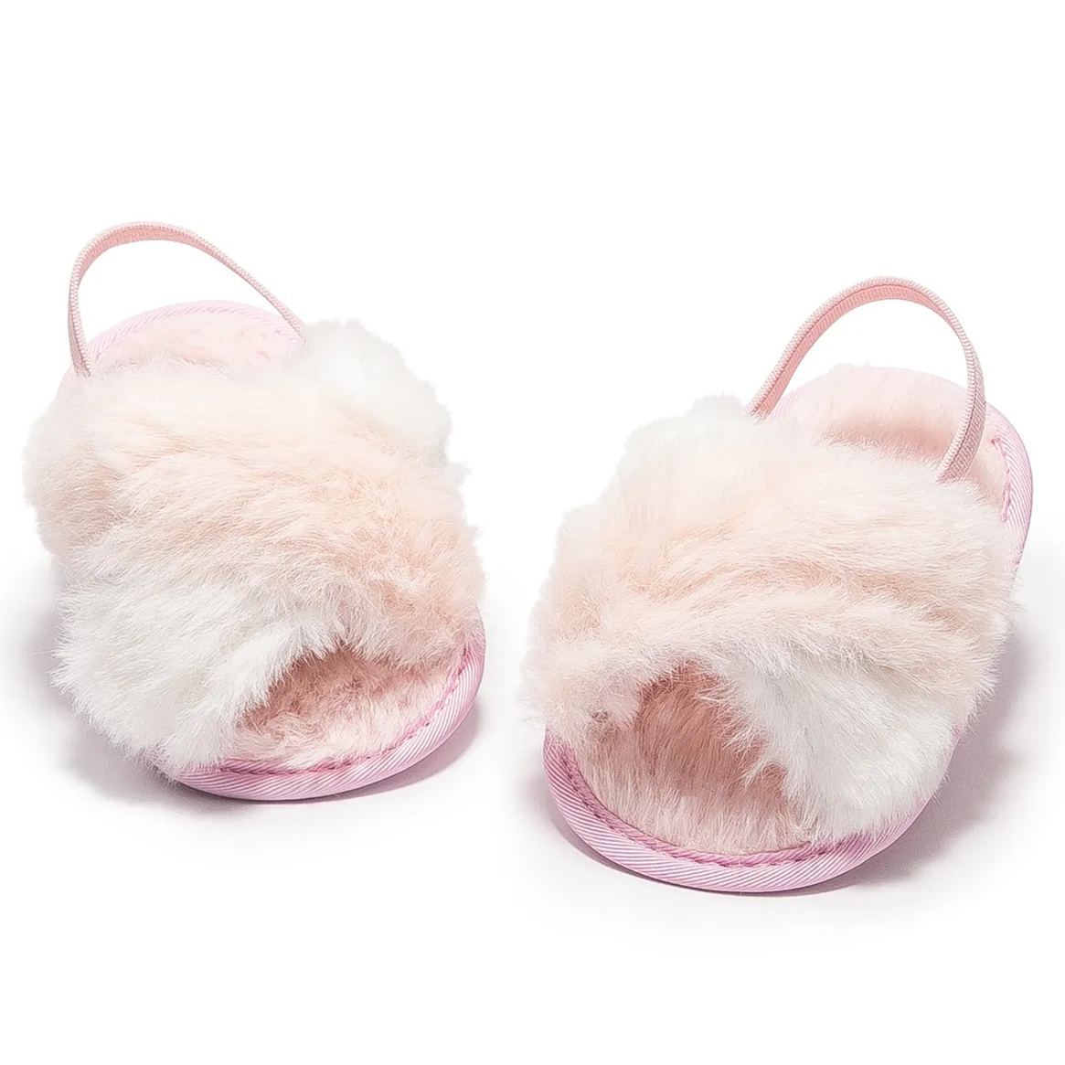 Girls Toddler Soft Supple Fur Stretchy Rear Strap Baby Sandals Wholesale-JZ Baby