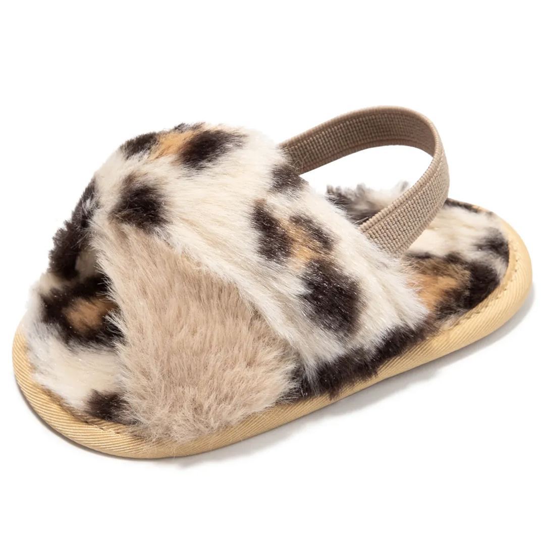 Girls Toddler Soft Supple Fur Stretchy Rear Strap Baby Sandals Wholesale-JZ Baby