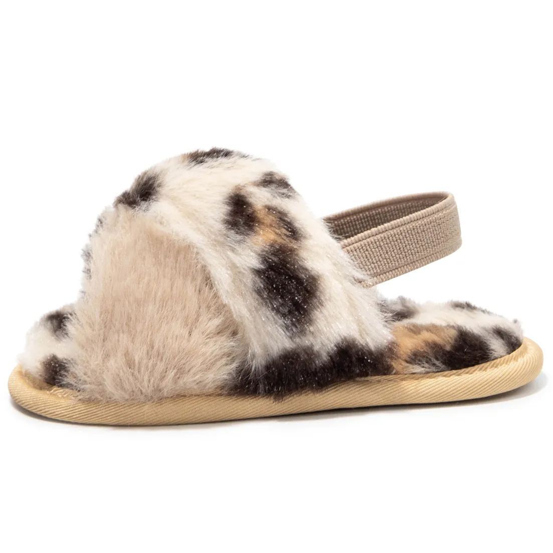 Girls Toddler Soft Supple Fur Stretchy Rear Strap Baby Sandals Wholesale-JZ Baby