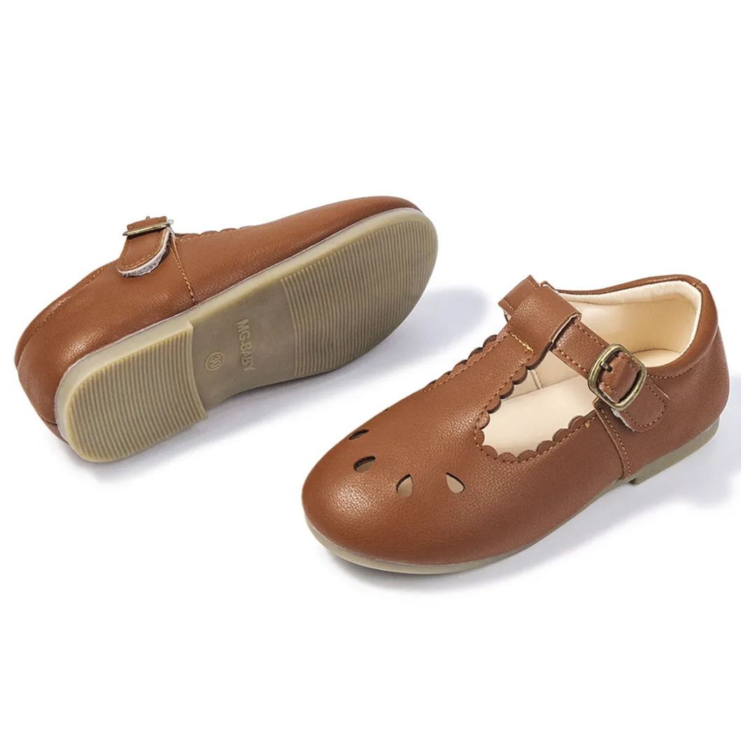 OEM| Classic School Party PU Leather Ballet Flat Kids Dress Shoes-JZ Baby