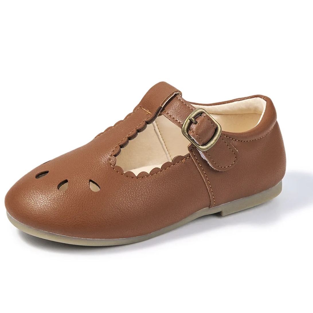 OEM| Classic School Party PU Leather Ballet Flat Kids Dress Shoes-JZ Baby