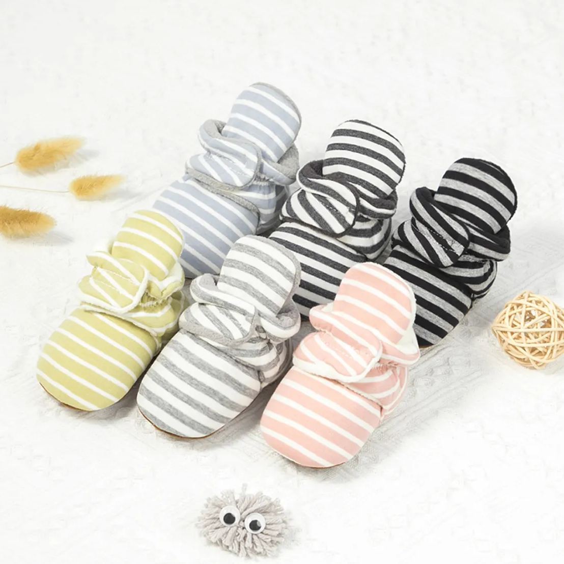 OEM | Warm Cotton Fabric Stars Print 0-18 Month Baby Booties-JZ Baby