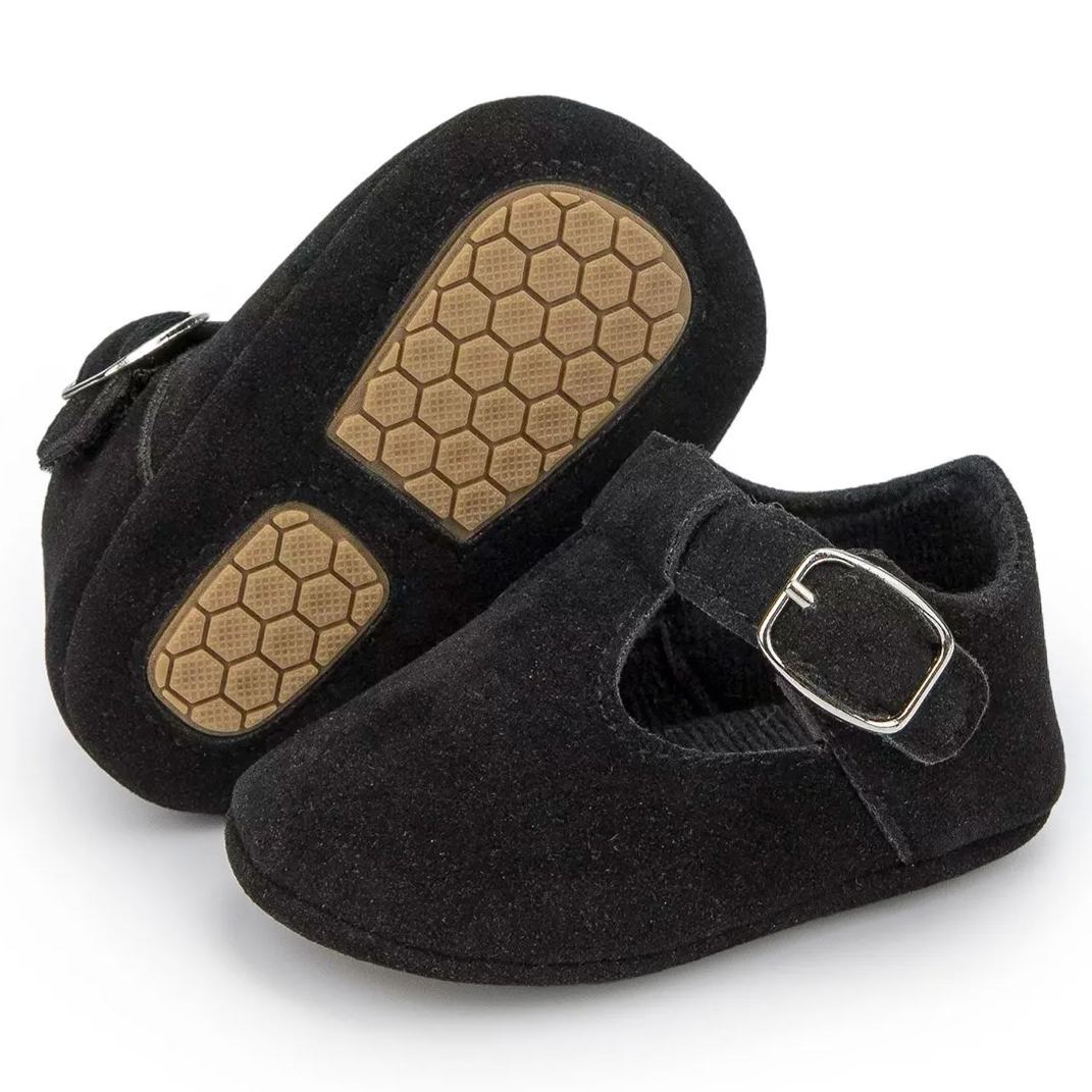 Faux Deerskin Rubber Soles Soft Baby Girls Shoes Wholesale-JZ Baby