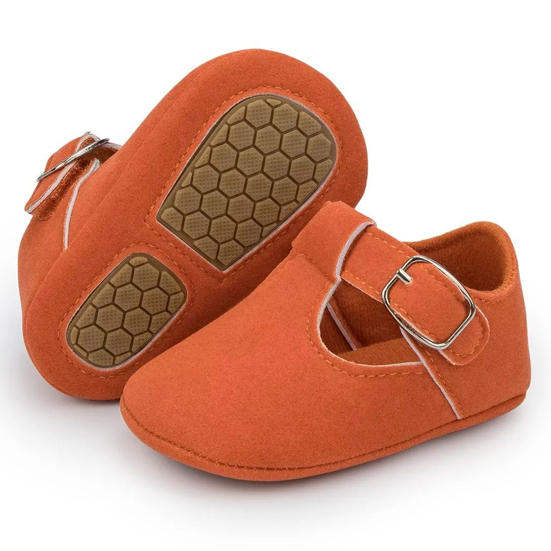 Faux Deerskin Rubber Soles Soft Baby Girls Shoes Wholesale-JZ Baby