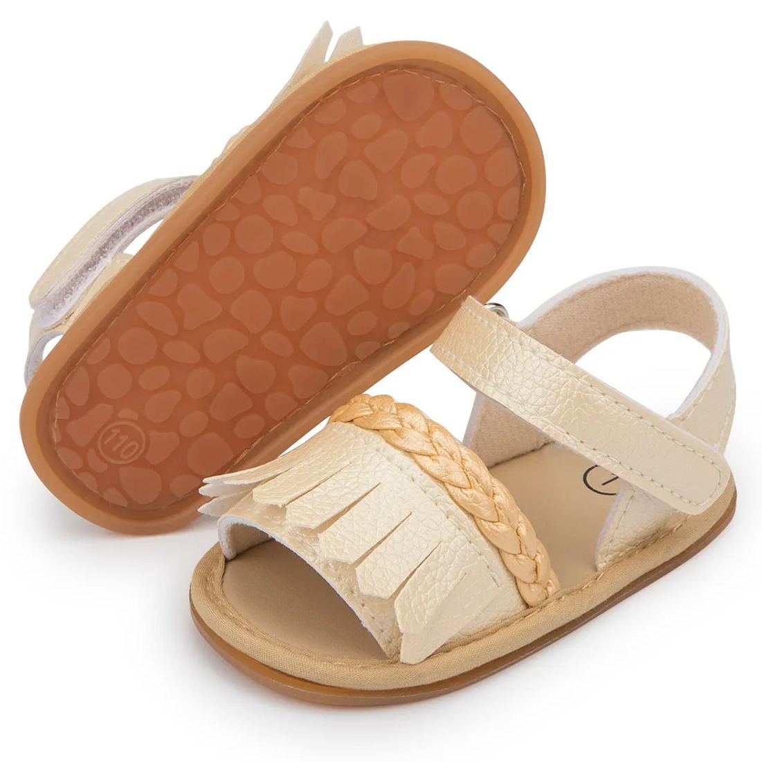 OEM | Unisex PU Leather Rubber Soft Sole Baby Sandals-JZ Baby