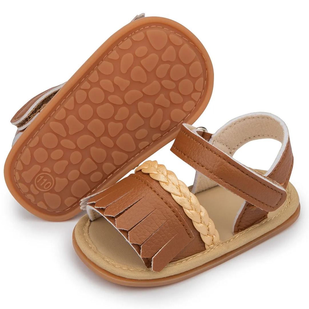 OEM | Unisex PU Leather Rubber Soft Sole Baby Sandals-JZ Baby