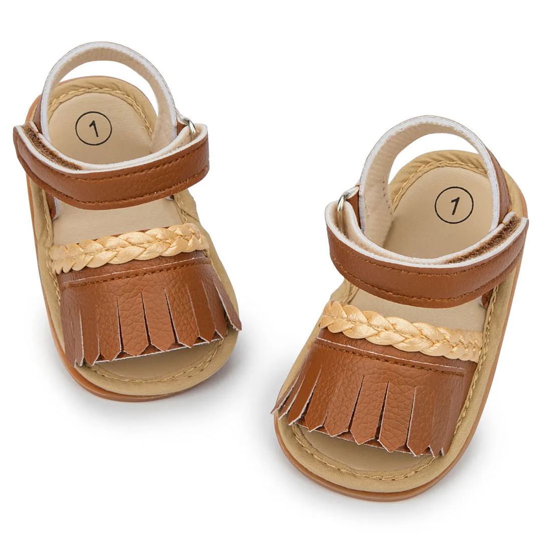 OEM | Unisex PU Leather Rubber Soft Sole Baby Sandals-JZ Baby