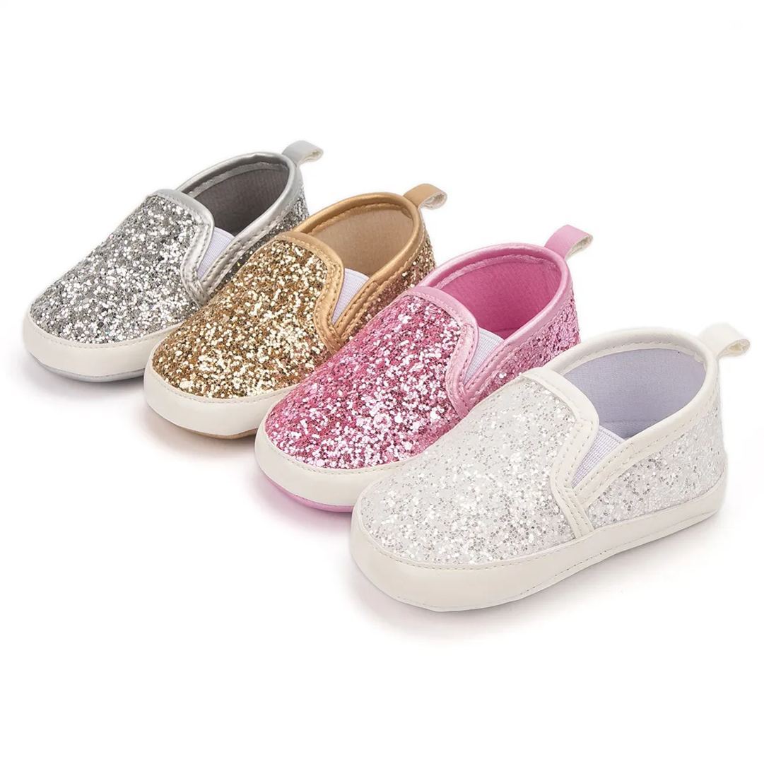 Customized Sequins Toddler Baby Loafers Shoes Wholesale-JZ Baby
