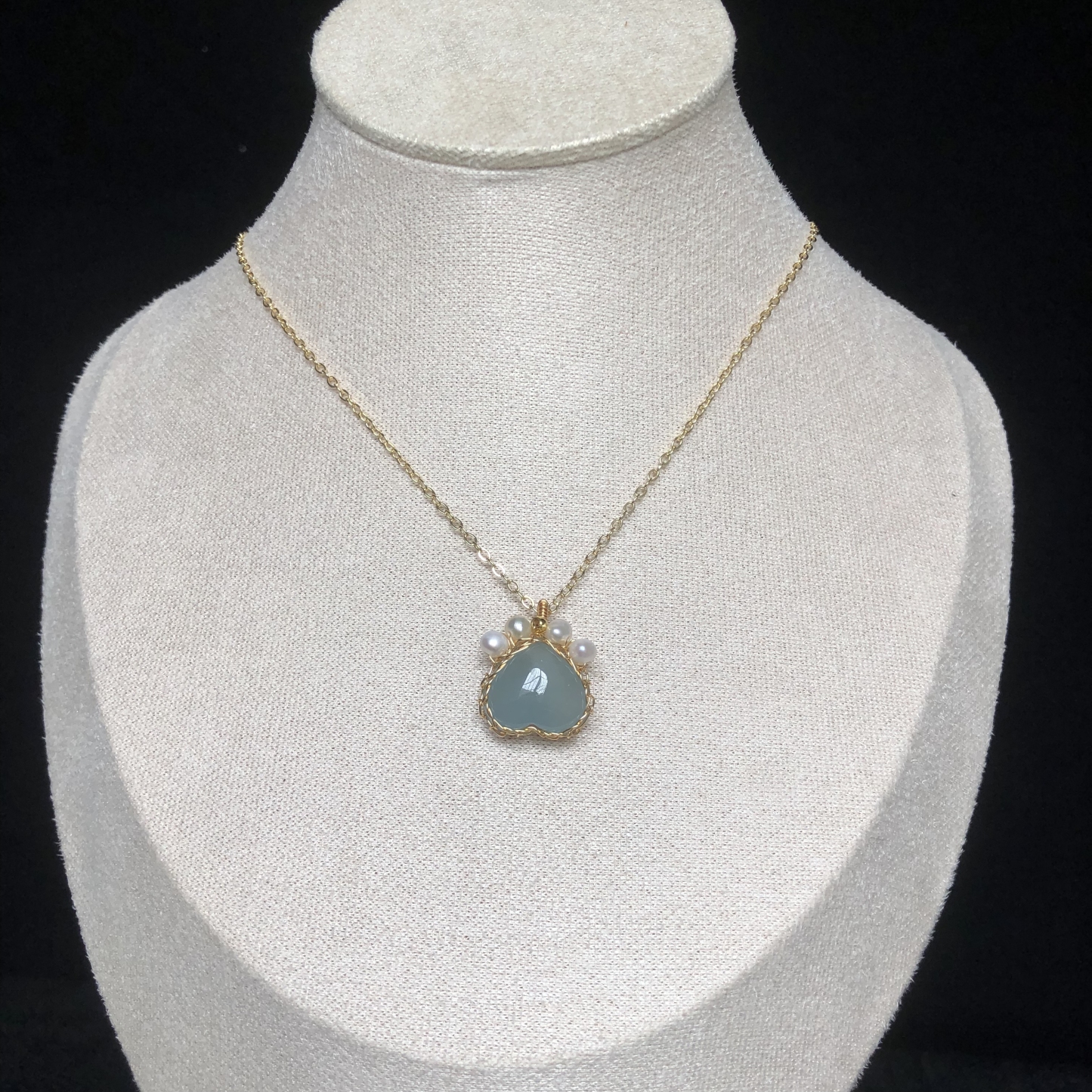 Aquamarine Cat Claw Necklace-likayjewel