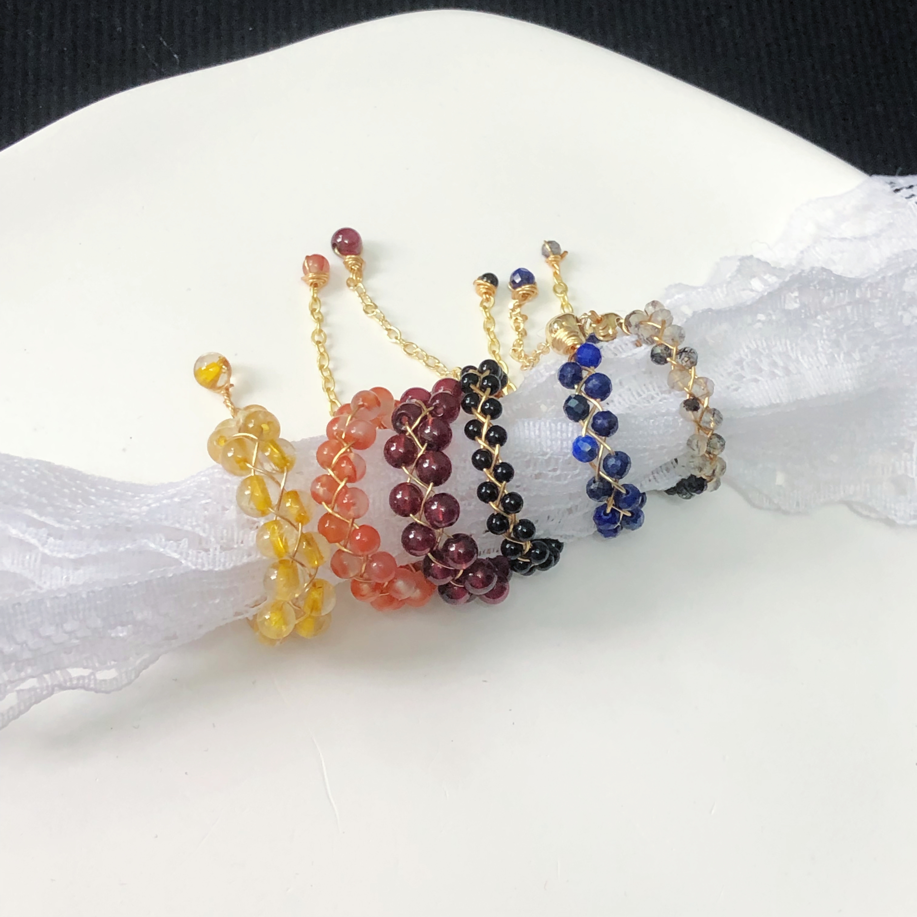 Gemstone Woven Ring-likayjewel