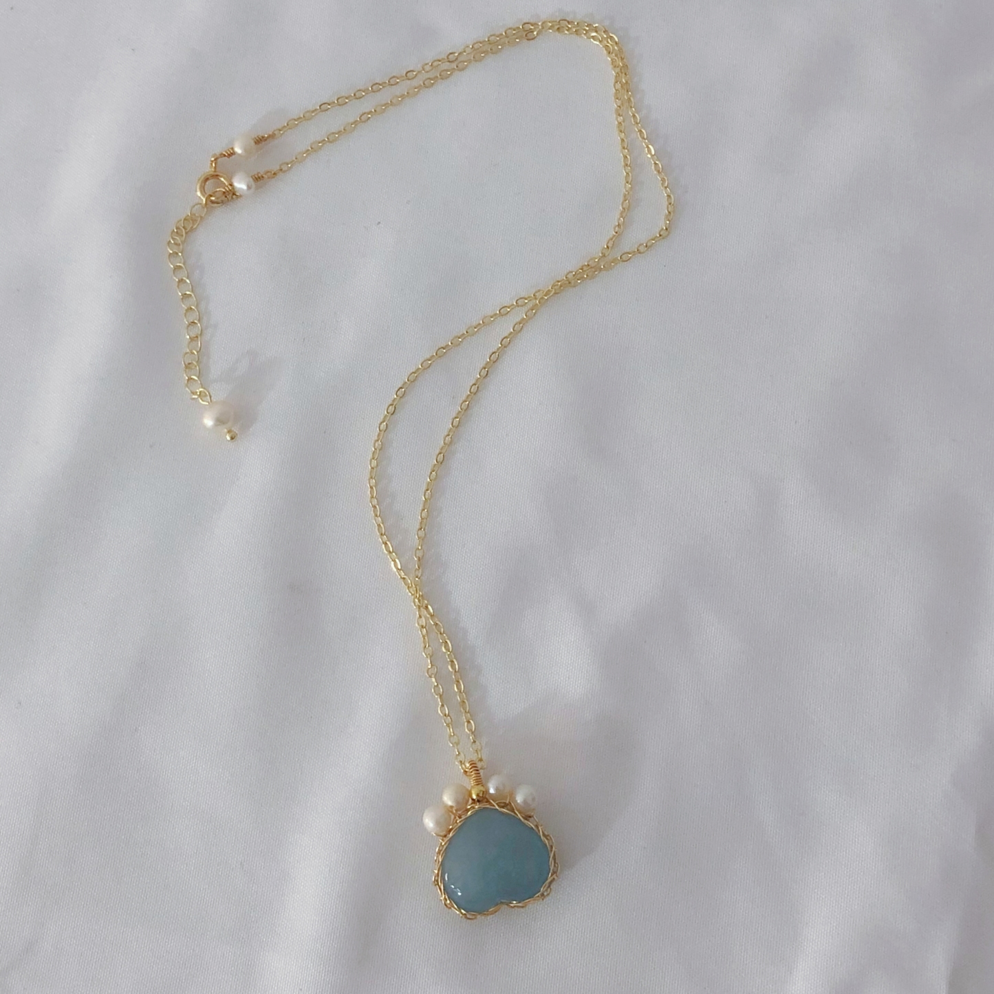 Aquamarine Cat Claw Necklace-likayjewel