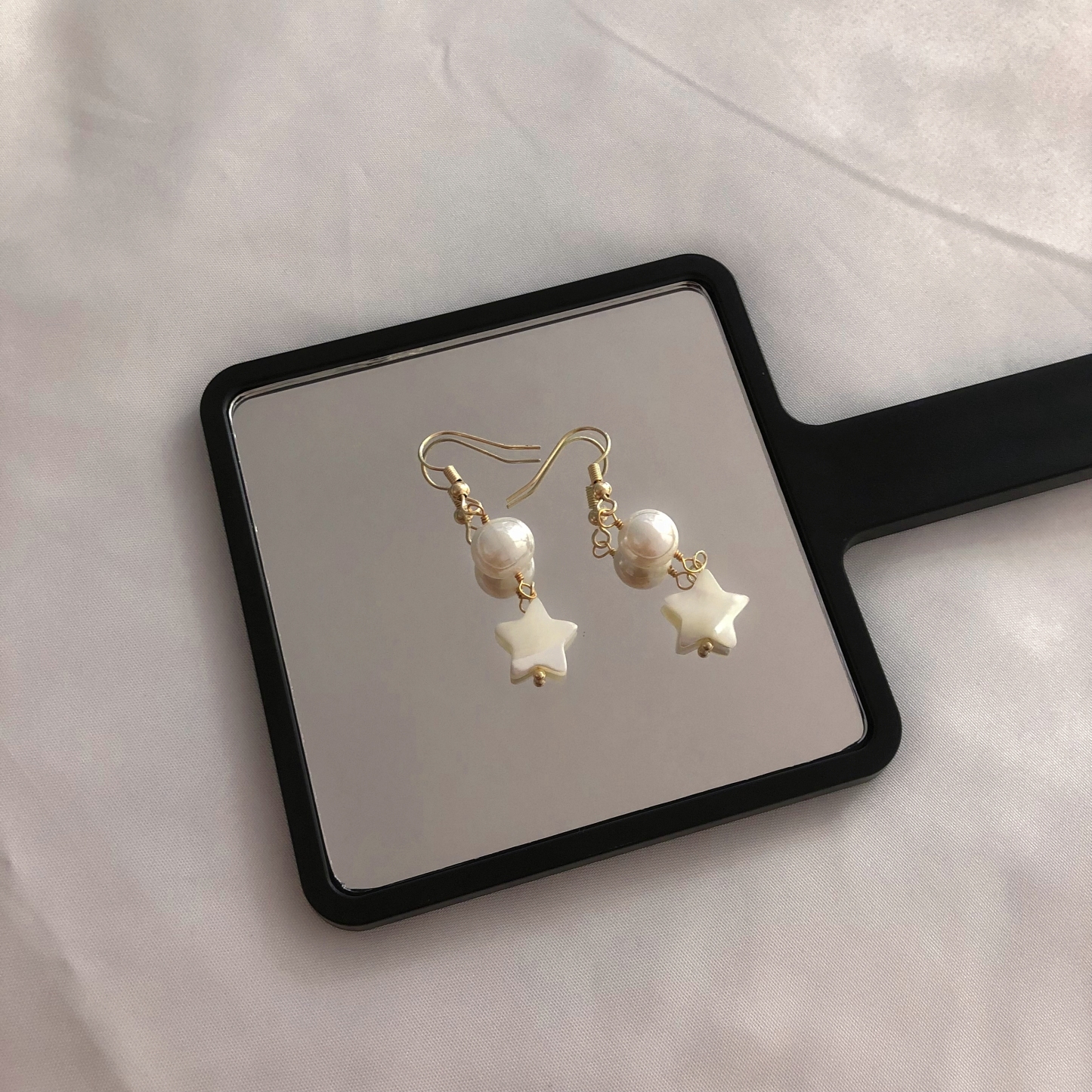 Star Pearl Drop Earrings-likayjewel