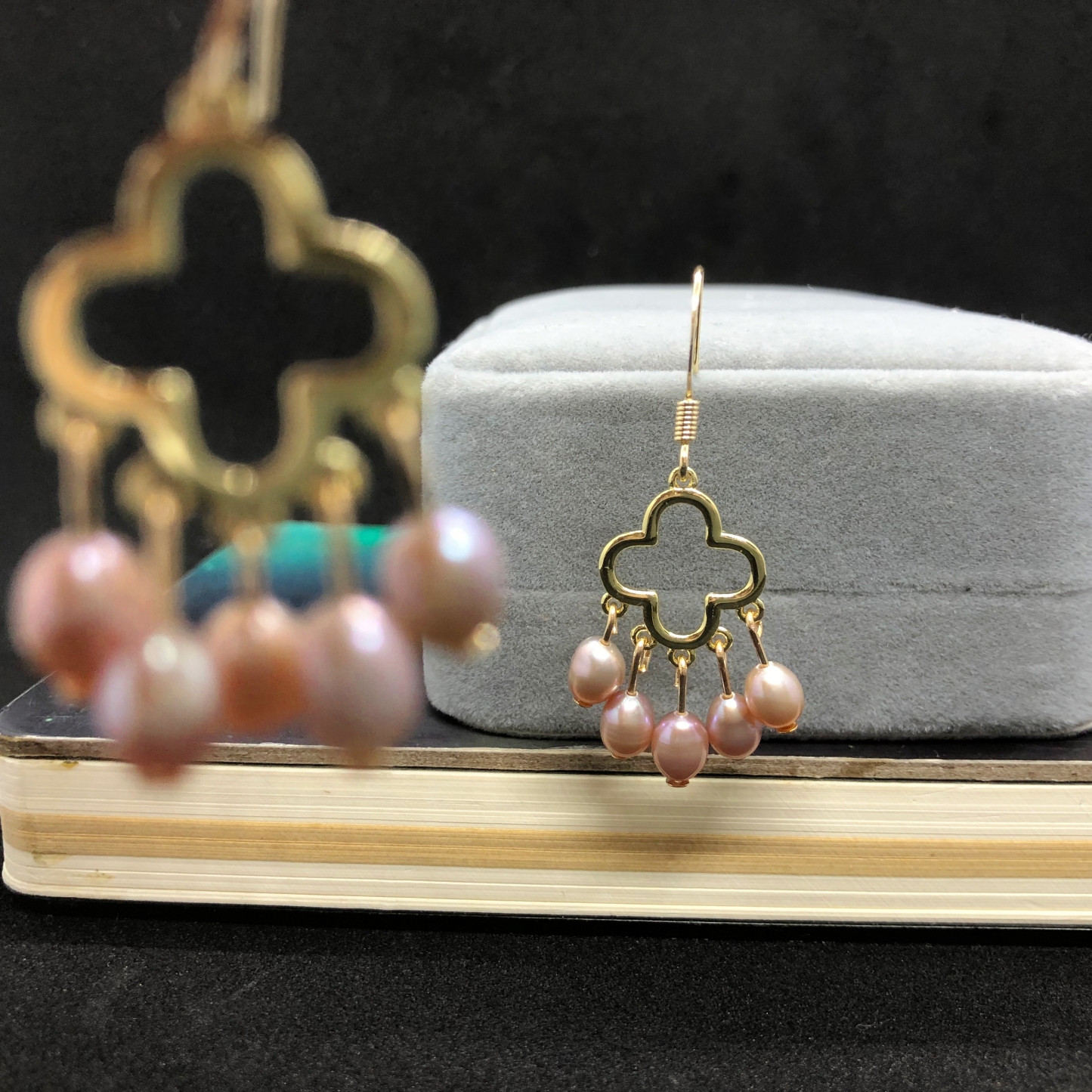 Purple Pearl Drop Earrings-likayjewel