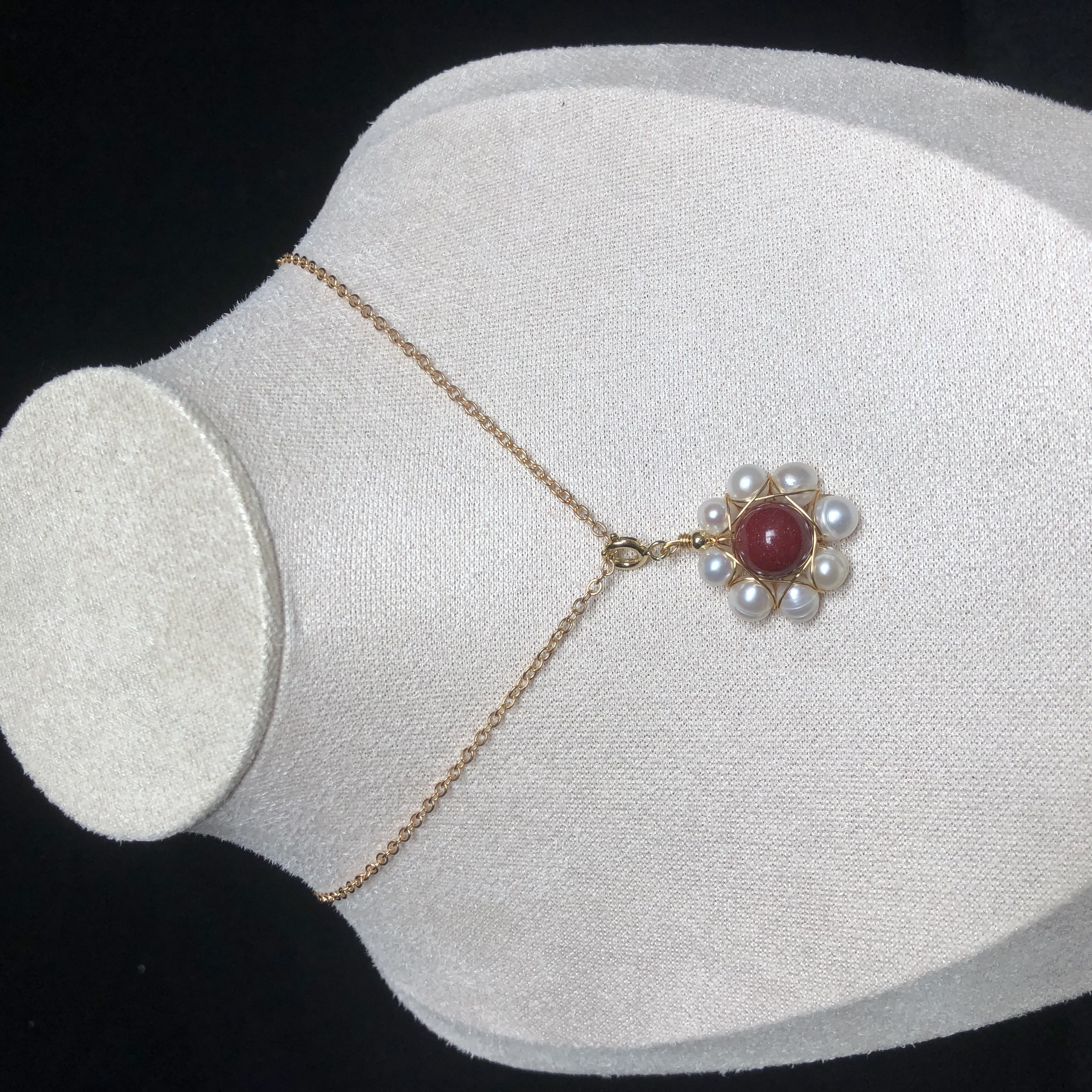Cinnabar Flower Necklace-likayjewel