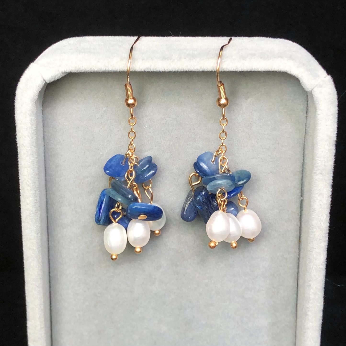 Blue Blossoms Earrings-likayjewel