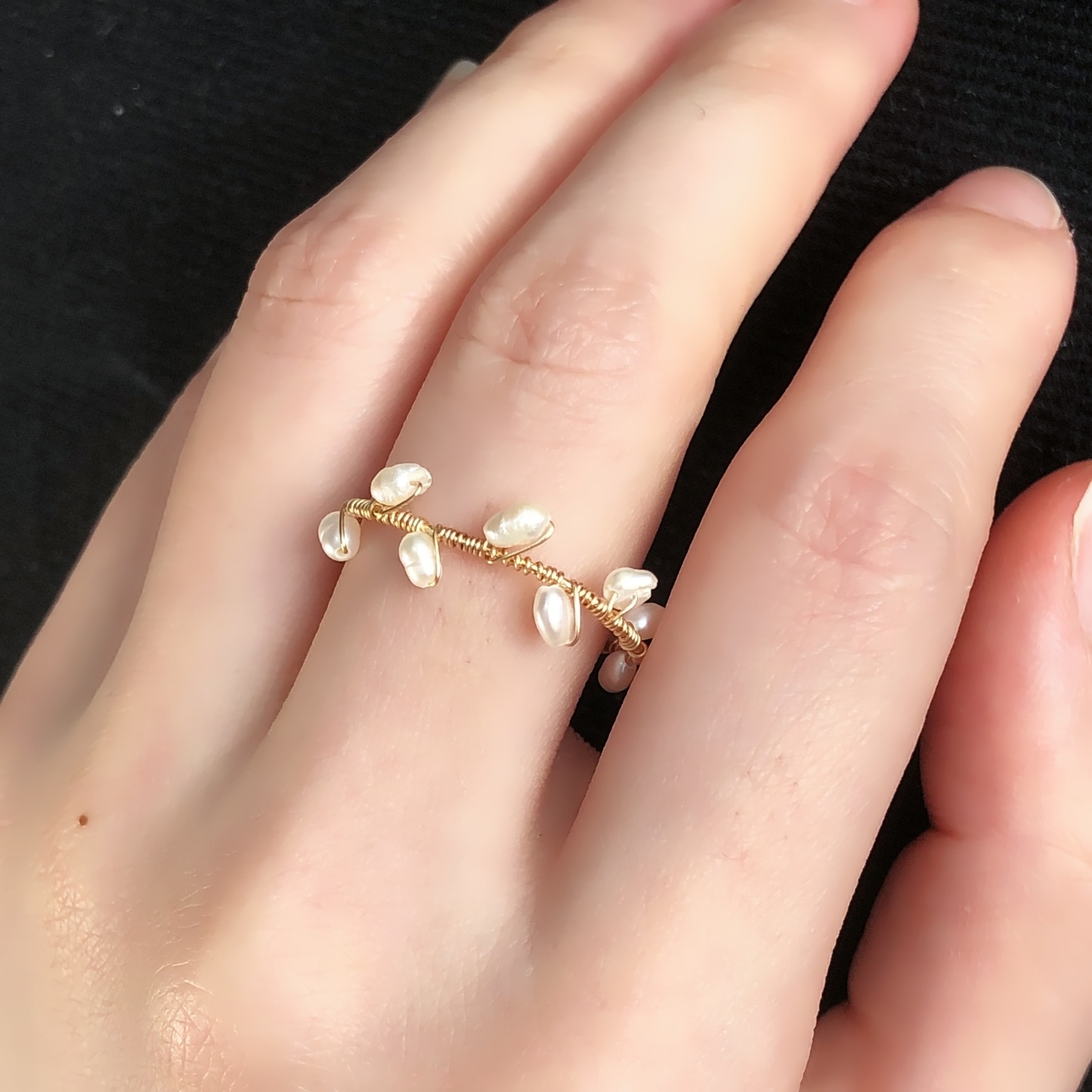 Mini Pearls Woven Ring-likayjewel