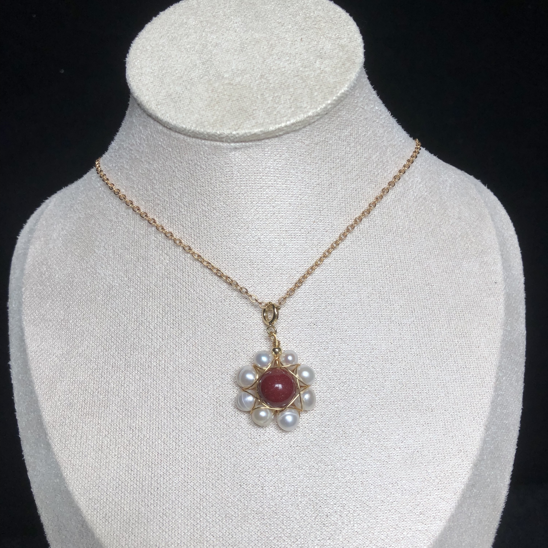Cinnabar Flower Necklace-likayjewel