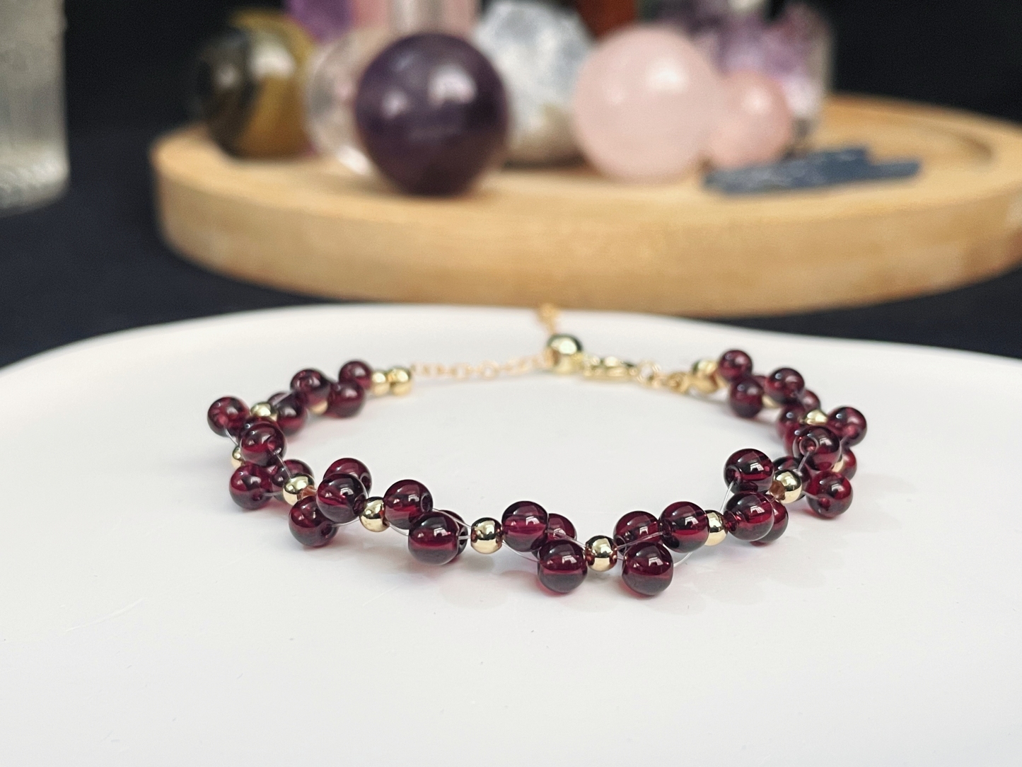 Garnet Woven Bracelet